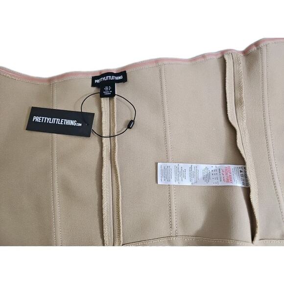 Pretty Little Thing ~Woman Size 4~Stone Bandage Hook & Eye Structured Corset NWT - Picture 3 of 11